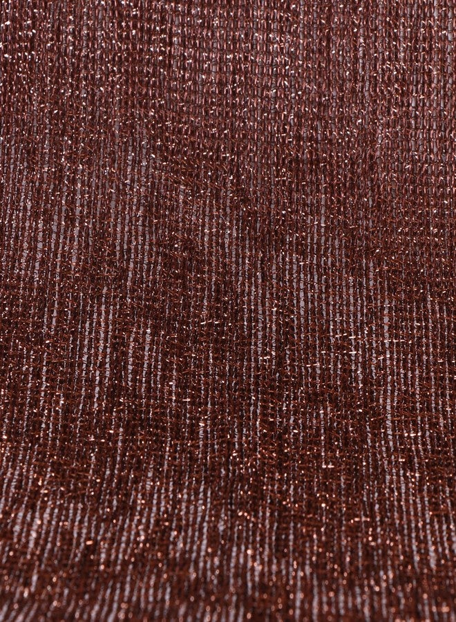 TZ Promise Women's Wedding Evening Shawl and Wrap Glitter Metallic Party Dresses Scarf with Fringe (Brown) - Image 3